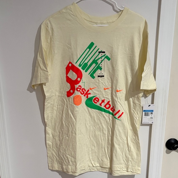 Nike Other - NWT- Nike Cream T-Shirt with Basketball Graphics